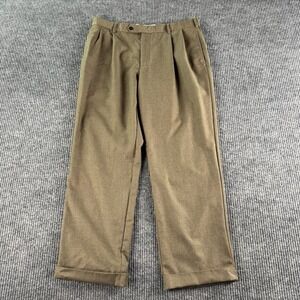 Brooks Brothers Pants Men 36x29 Taupe Wool Designer Madison Fit Pleated Trousers